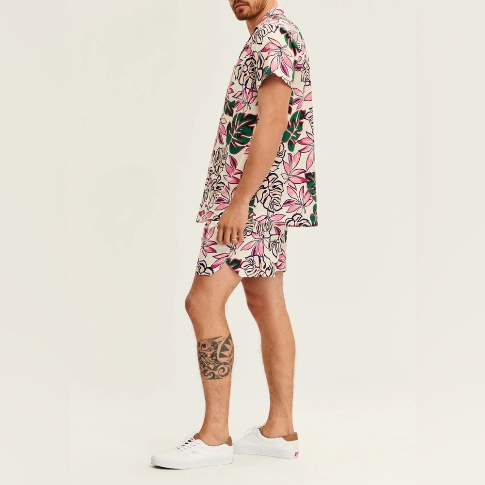 SER.O.YA Bree Swim Shorts In White Tropical - Picture 3 of 6